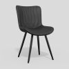 Dining Chairs Set of 2 Upholstered Mid Century Modern Kitchen Dining Room Chairs Armless Faux Leather Accent Chairs Metal Vanity Lounge Chair with Bac