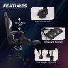 Gaming Chair with LED Light Control, Adjustable Backrest and Seat Height Swivel Recliner