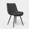 Dining Chairs Set of 2, PU Leather Modern Armless Kitchen Dining Room Chairs, Upholstered Accent Side Chairs with Metal Legs